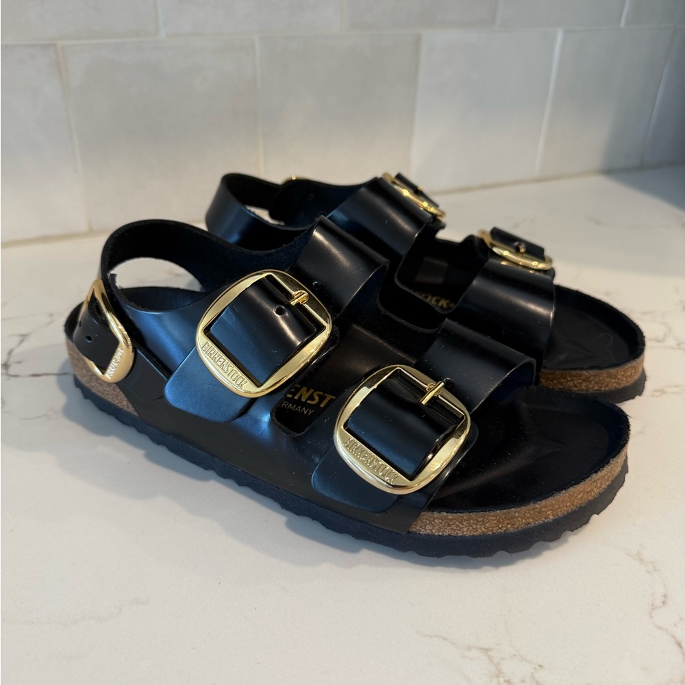 Birkenstock Milano Big Buckle Black Sandals